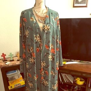 Teal cover up kimono